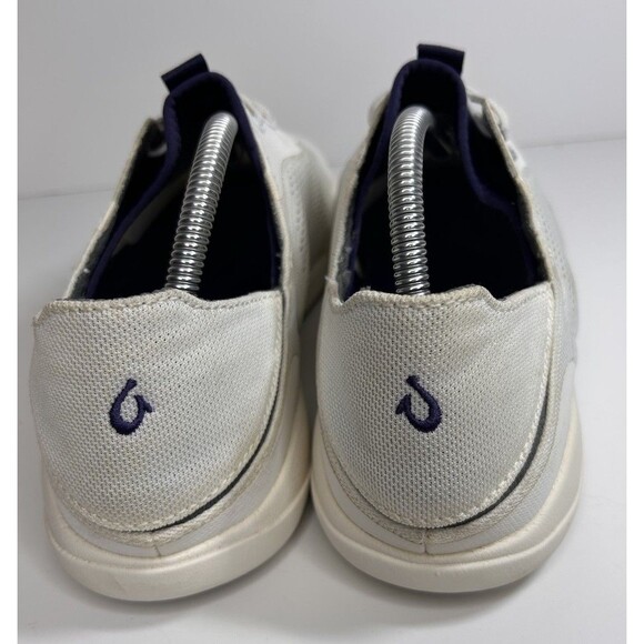 Olukai Moku Pae Men's 9.5 Mesh Boat Shoes No Tie Laces Slip On Navy - Picture 6 of 10